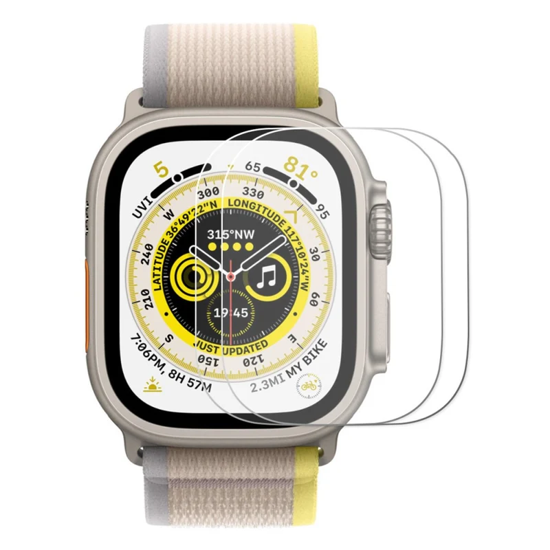 2stück Apple Watch Ultra Gehärtetes Glas 0.2mm Displayschutz