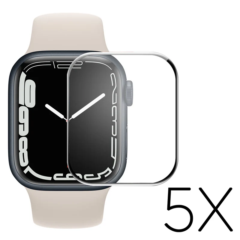 5stück Apple Watch Series 7 41mm Plastik HD 3D Gekrümmt Displayschutz