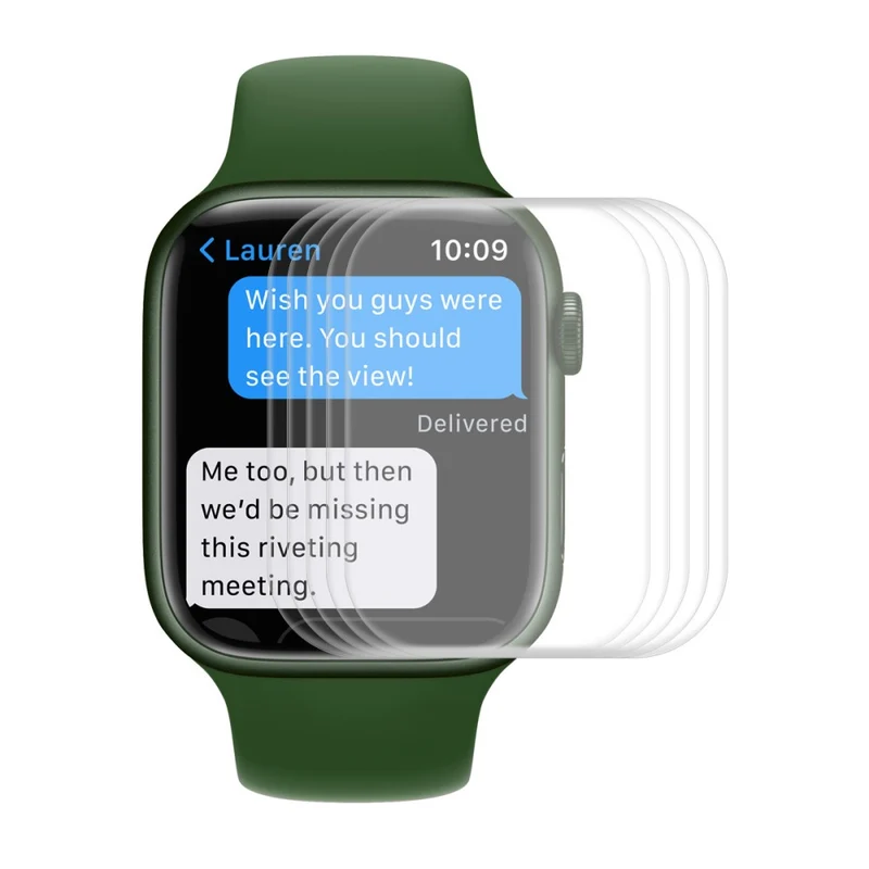 5stück Apple Watch Series 7 41mm Plastik HD 3D Gekrümmt Displayschutz