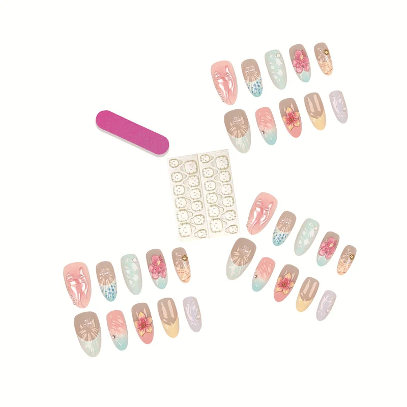 Premium Press-On Nail Tips Set mit Kleber und Feile