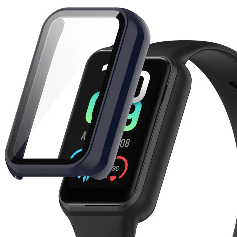 Auffallend Stilvoll Amazfit Band 7 Hülle mit Displayschutz in Plastik und Gehärtetes Glas