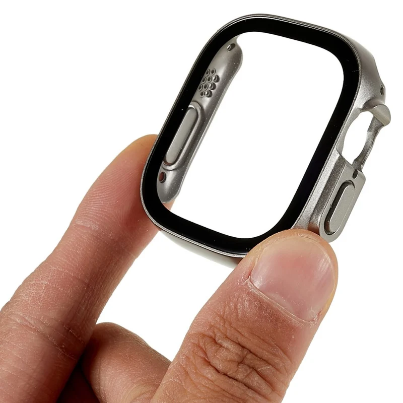 Unglaublich Modisch Apple Watch Ultra Hülle mit Displayschutz in Plastik und Gehärtetes Glas