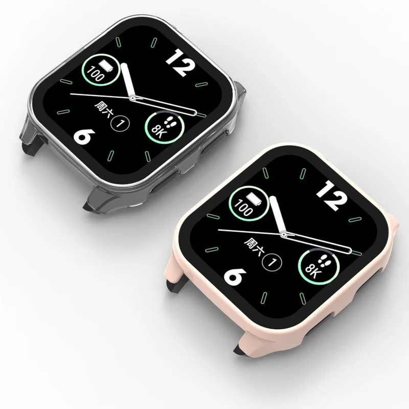 Unglaublich Stylisch Garmin Venu Sq 2 Hülle mit Displayschutz in Plastik und Gehärtetes Glas