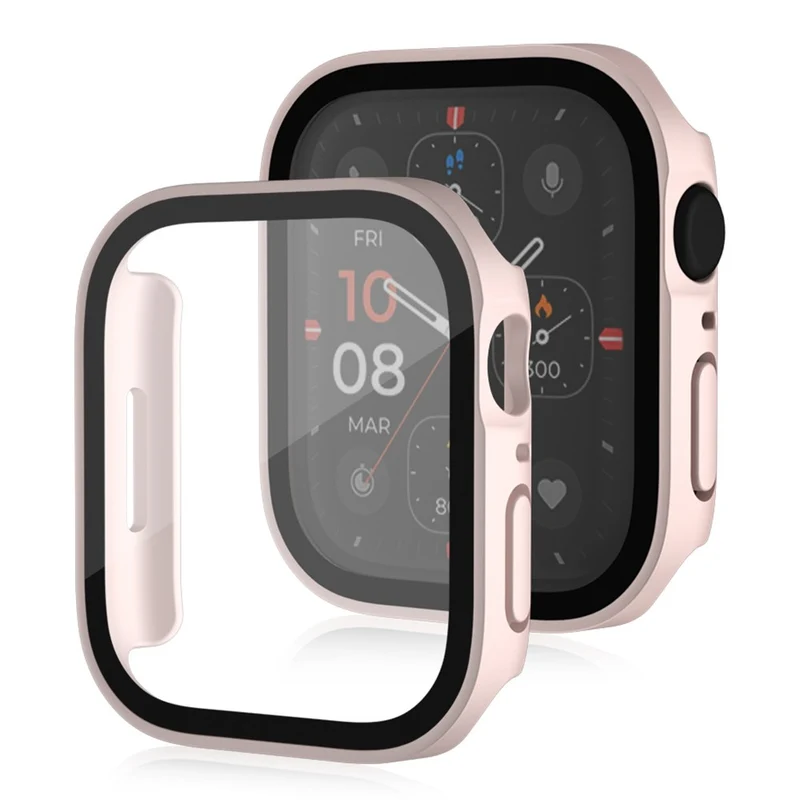 Super Gut Apple Watch Series 8 (45mm) / Apple Watch Series 7 45mm Universell Hülle mit Displayschutz in Plastik und Gehärtetes Glas