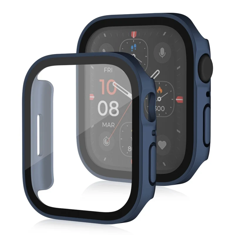 Super Gut Apple Watch Series 8 (45mm) / Apple Watch Series 7 45mm Universell Hülle mit Displayschutz in Plastik und Gehärtetes Glas