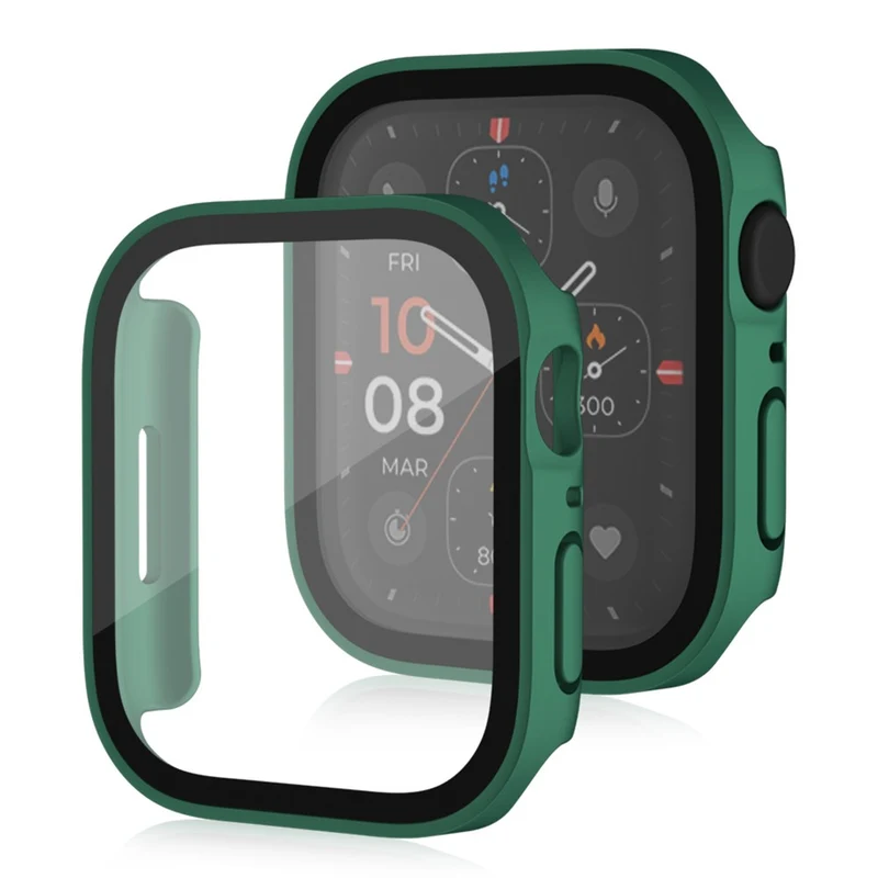Super Gut Apple Watch Series 8 (45mm) / Apple Watch Series 7 45mm Universell Hülle mit Displayschutz in Plastik und Gehärtetes Glas