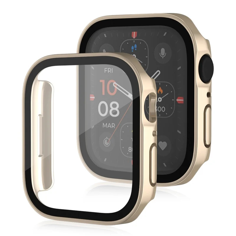 Super Gut Apple Watch Series 8 (45mm) / Apple Watch Series 7 45mm Universell Hülle mit Displayschutz in Plastik und Gehärtetes Glas