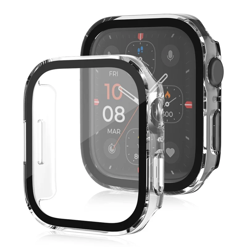 Super Gut Apple Watch Series 8 (45mm) / Apple Watch Series 7 45mm Universell Hülle mit Displayschutz in Plastik und Gehärtetes Glas