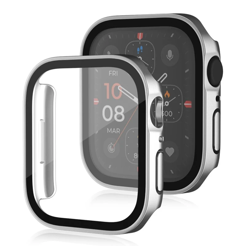 Super Gut Apple Watch Series 8 (45mm) / Apple Watch Series 7 45mm Universell Hülle mit Displayschutz in Plastik und Gehärtetes Glas