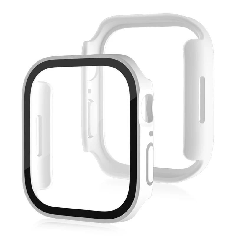 Super Gut Apple Watch Series 8 (45mm) / Apple Watch Series 7 45mm Universell Hülle mit Displayschutz in Plastik und Gehärtetes Glas