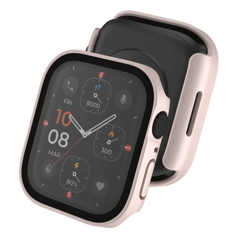 Super Gut Apple Watch Series 8 (45mm) / Apple Watch Series 7 45mm Universell Hülle mit Displayschutz in Plastik und Gehärtetes Glas