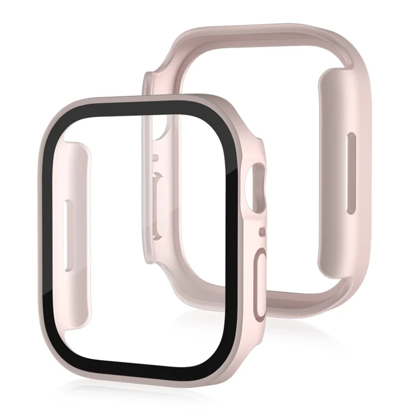Super Gut Apple Watch Series 8 (45mm) / Apple Watch Series 7 45mm Universell Hülle mit Displayschutz in Plastik und Gehärtetes Glas