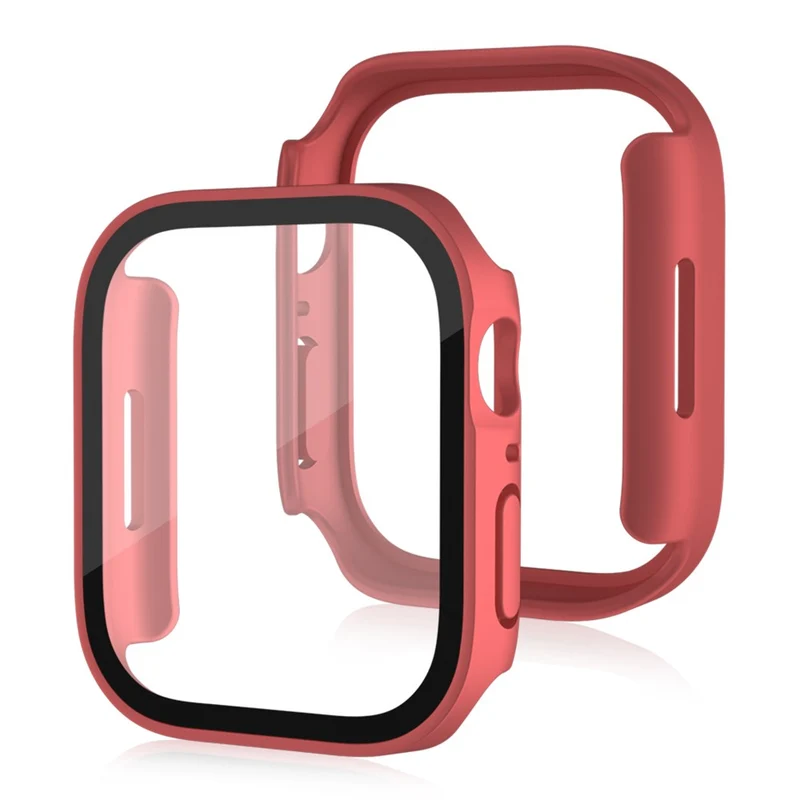 Super Gut Apple Watch Series 8 (45mm) / Apple Watch Series 7 45mm Universell Hülle mit Displayschutz in Plastik und Gehärtetes Glas