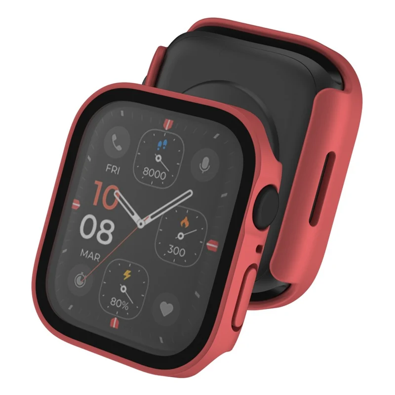 Super Gut Apple Watch Series 8 (45mm) / Apple Watch Series 7 45mm Universell Hülle mit Displayschutz in Plastik und Gehärtetes Glas