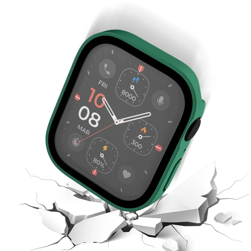 Super Gut Apple Watch Series 8 (45mm) / Apple Watch Series 7 45mm Universell Hülle mit Displayschutz in Plastik und Gehärtetes Glas