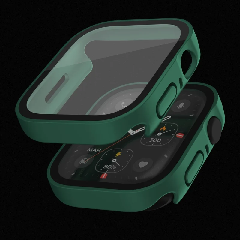 Super Gut Apple Watch Series 8 (45mm) / Apple Watch Series 7 45mm Universell Hülle mit Displayschutz in Plastik und Gehärtetes Glas
