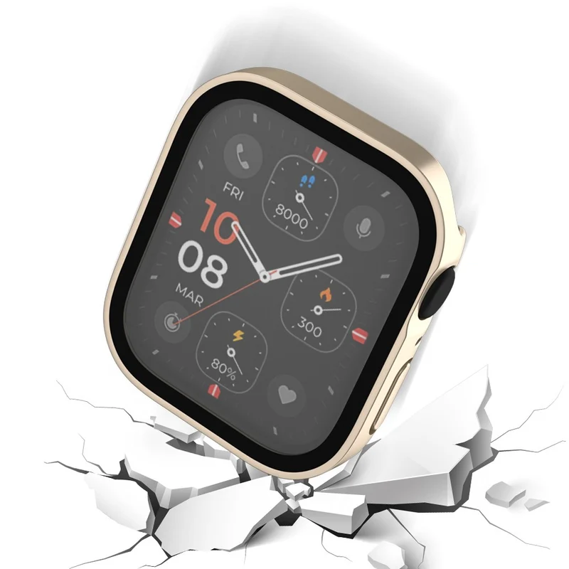 Super Gut Apple Watch Series 8 (45mm) / Apple Watch Series 7 45mm Universell Hülle mit Displayschutz in Plastik und Gehärtetes Glas