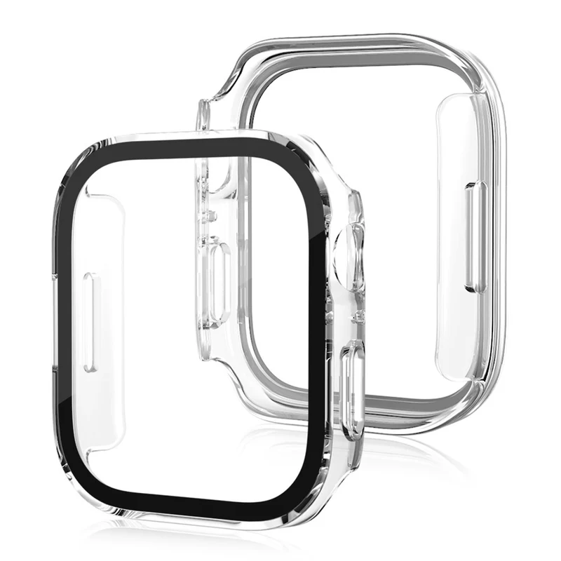 Super Gut Apple Watch Series 8 (45mm) / Apple Watch Series 7 45mm Universell Hülle mit Displayschutz in Plastik und Gehärtetes Glas