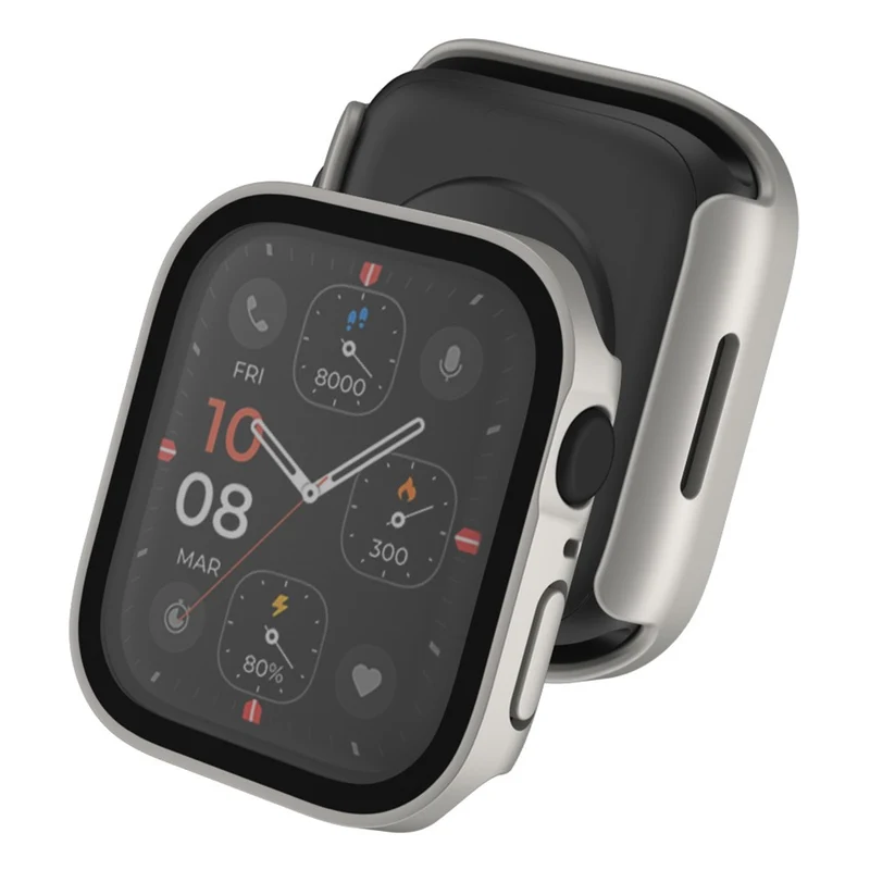 Super Gut Apple Watch Series 8 (45mm) / Apple Watch Series 7 45mm Universell Hülle mit Displayschutz in Plastik und Gehärtetes Glas