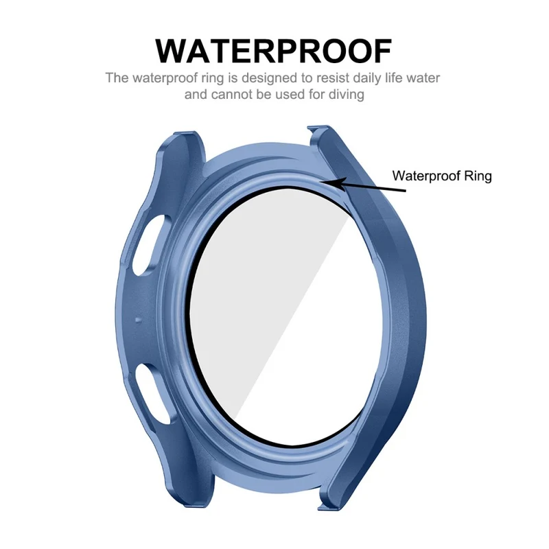 Auffallend Stilvoll Samsung Galaxy Watch 5 (44mm) / Samsung Galaxy Watch 4 (44mm) Universell Hülle mit Displayschutz in Plastik und Gehärtetes Glas