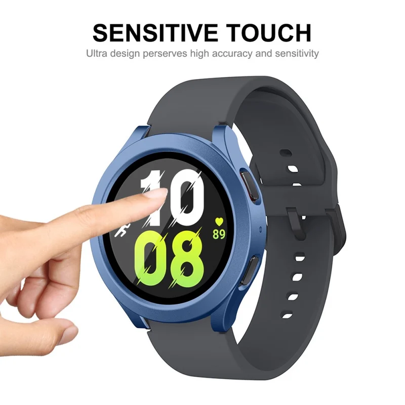 Auffallend Gut Samsung Galaxy Watch 5 (40mm) / Samsung Galaxy Watch 4 (40mm) Universell Hülle mit Displayschutz in Plastik und Gehärtetes Glas