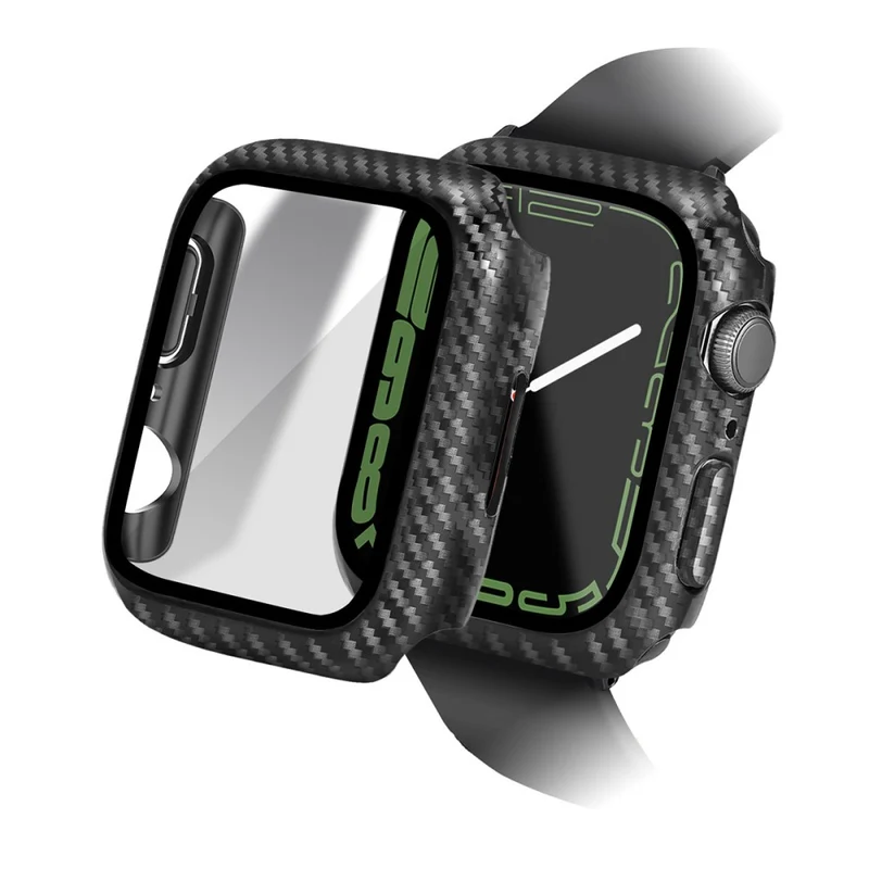 Großartig Apple Watch Series 8 (41mm) / Apple Watch Series 7 41mm Universell Hülle mit Displayschutz in Plastik und Gehärtetes Glas