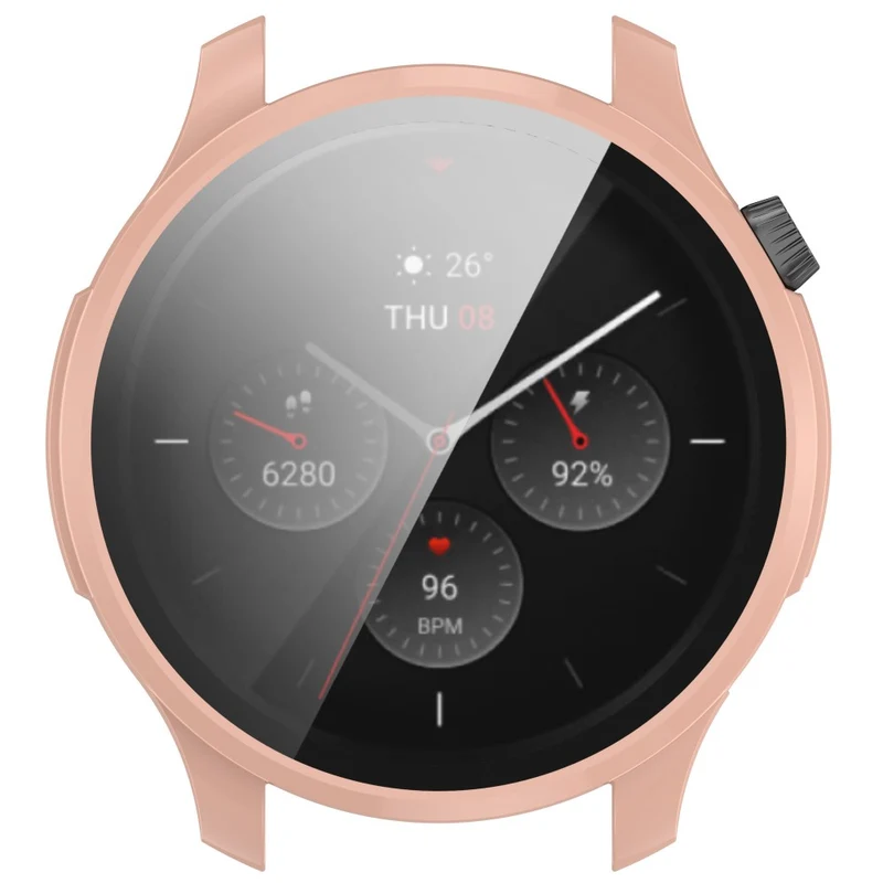 Auffallend Stilvoll Amazfit GTR 4 Hülle mit Displayschutz in Plastik und Gehärtetes Glas