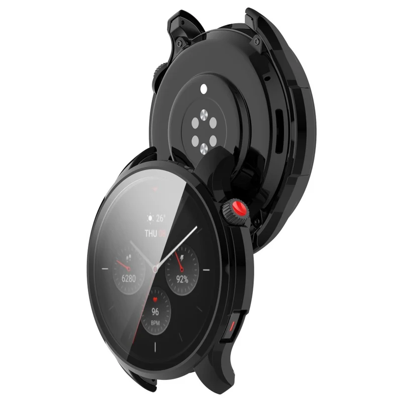 Auffallend Stilvoll Amazfit GTR 4 Hülle mit Displayschutz in Plastik und Gehärtetes Glas