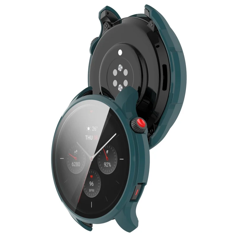 Auffallend Stilvoll Amazfit GTR 4 Hülle mit Displayschutz in Plastik und Gehärtetes Glas