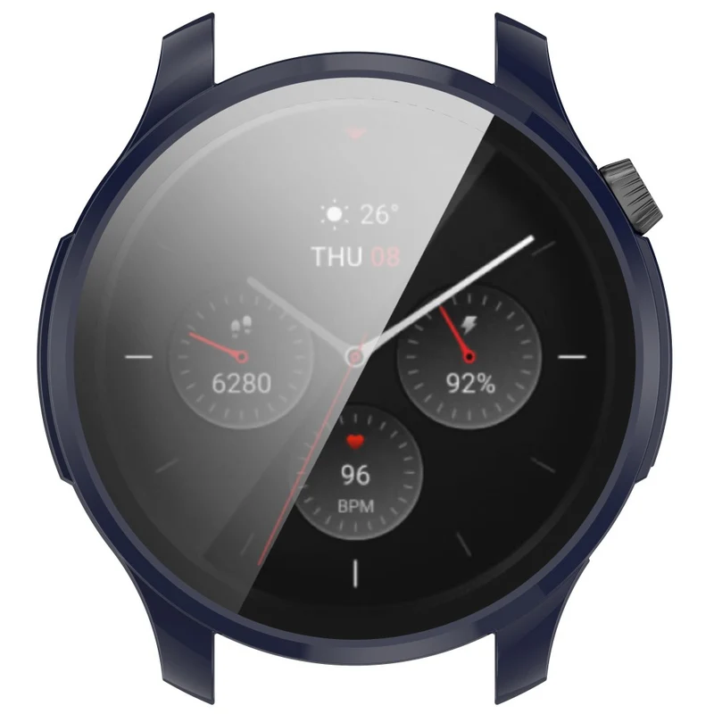 Auffallend Stilvoll Amazfit GTR 4 Hülle mit Displayschutz in Plastik und Gehärtetes Glas