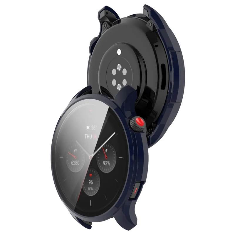 Auffallend Stilvoll Amazfit GTR 4 Hülle mit Displayschutz in Plastik und Gehärtetes Glas