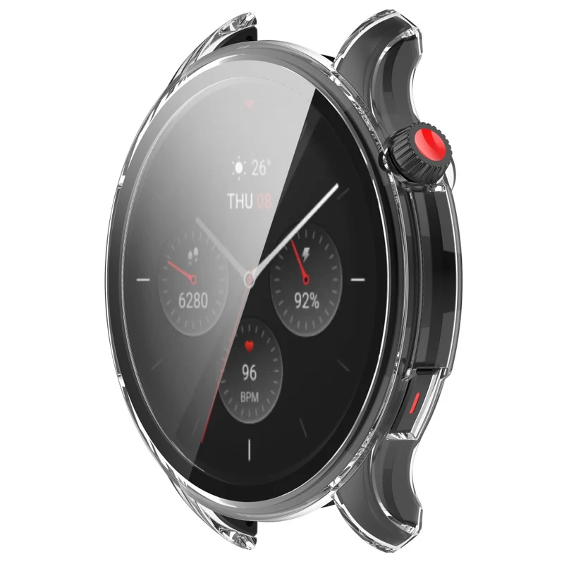 Auffallend Stilvoll Amazfit GTR 4 Hülle mit Displayschutz in Plastik und Gehärtetes Glas