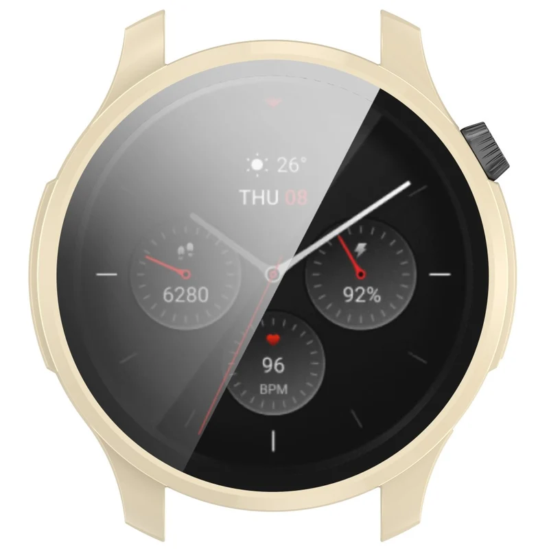 Auffallend Stilvoll Amazfit GTR 4 Hülle mit Displayschutz in Plastik und Gehärtetes Glas