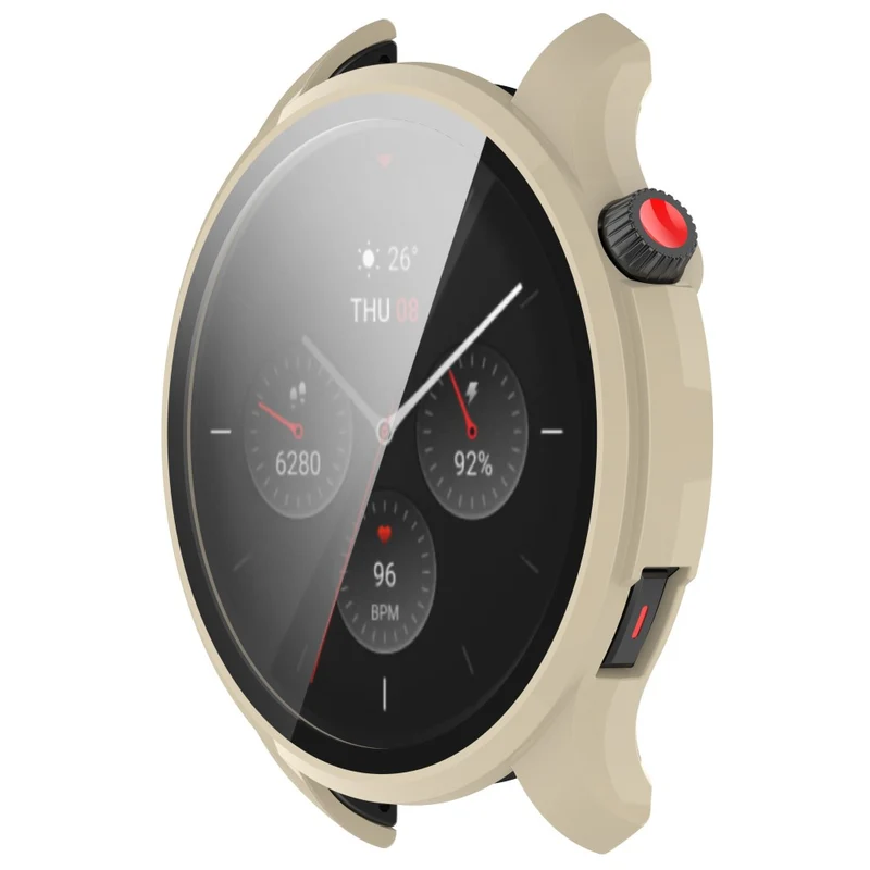 Auffallend Stilvoll Amazfit GTR 4 Hülle mit Displayschutz in Plastik und Gehärtetes Glas