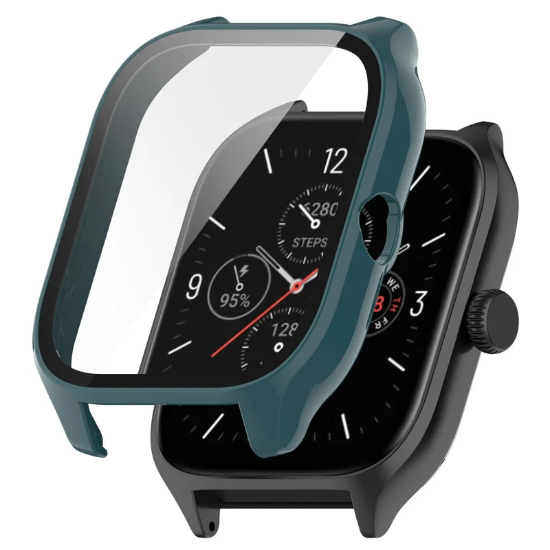 Super Stylisch Amazfit GTS 4 Hülle mit Displayschutz in Plastik und Gehärtetes Glas
