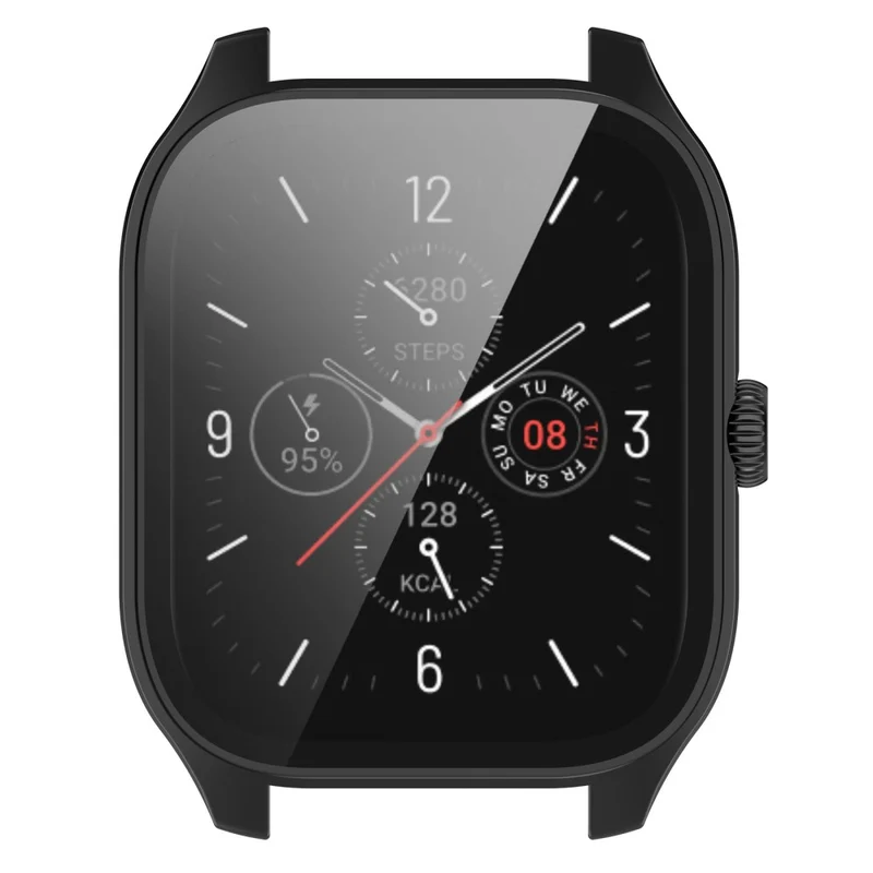 Super Stylisch Amazfit GTS 4 Hülle mit Displayschutz in Plastik und Gehärtetes Glas