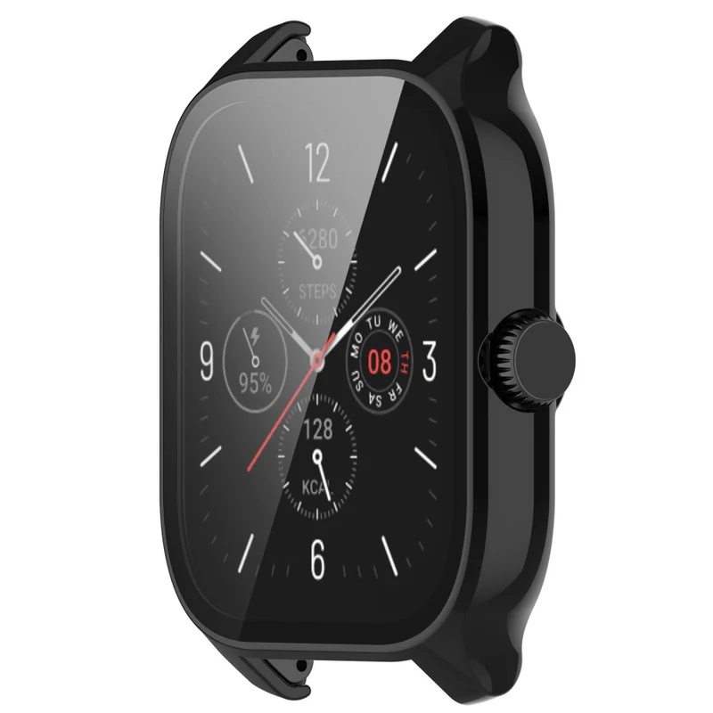 Super Stylisch Amazfit GTS 4 Hülle mit Displayschutz in Plastik und Gehärtetes Glas