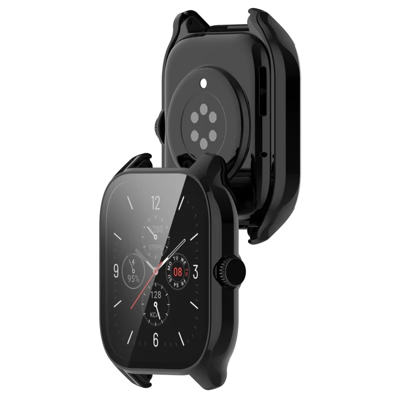 Super Stylisch Amazfit GTS 4 Hülle mit Displayschutz in Plastik und Gehärtetes Glas
