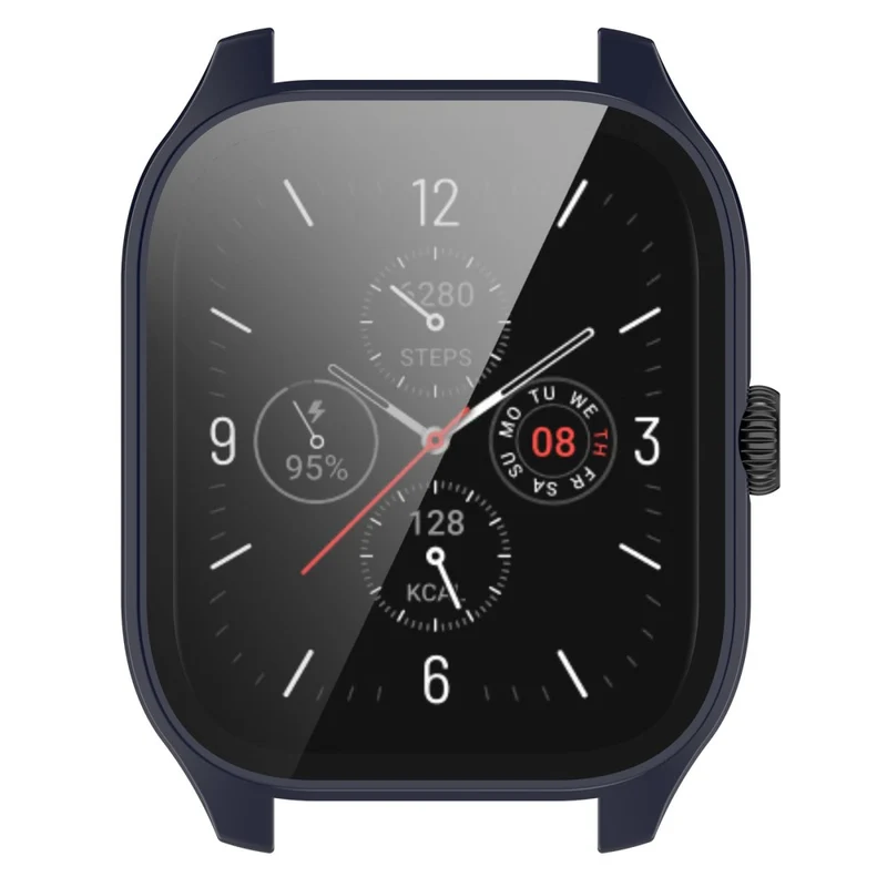 Super Stylisch Amazfit GTS 4 Hülle mit Displayschutz in Plastik und Gehärtetes Glas