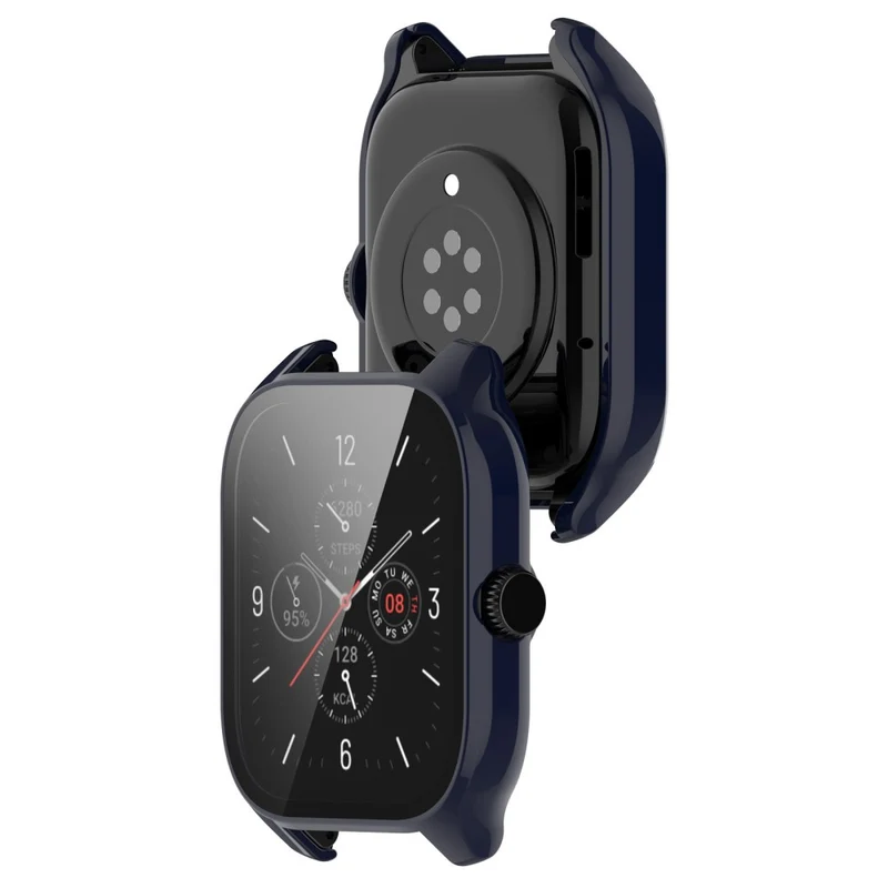 Super Stylisch Amazfit GTS 4 Hülle mit Displayschutz in Plastik und Gehärtetes Glas
