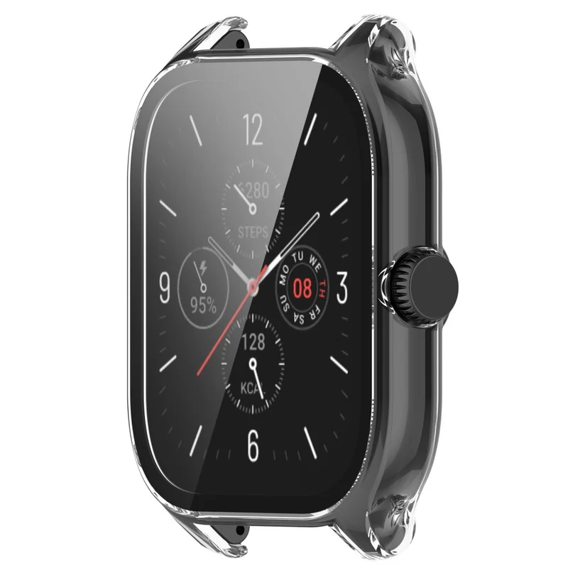 Super Stylisch Amazfit GTS 4 Hülle mit Displayschutz in Plastik und Gehärtetes Glas