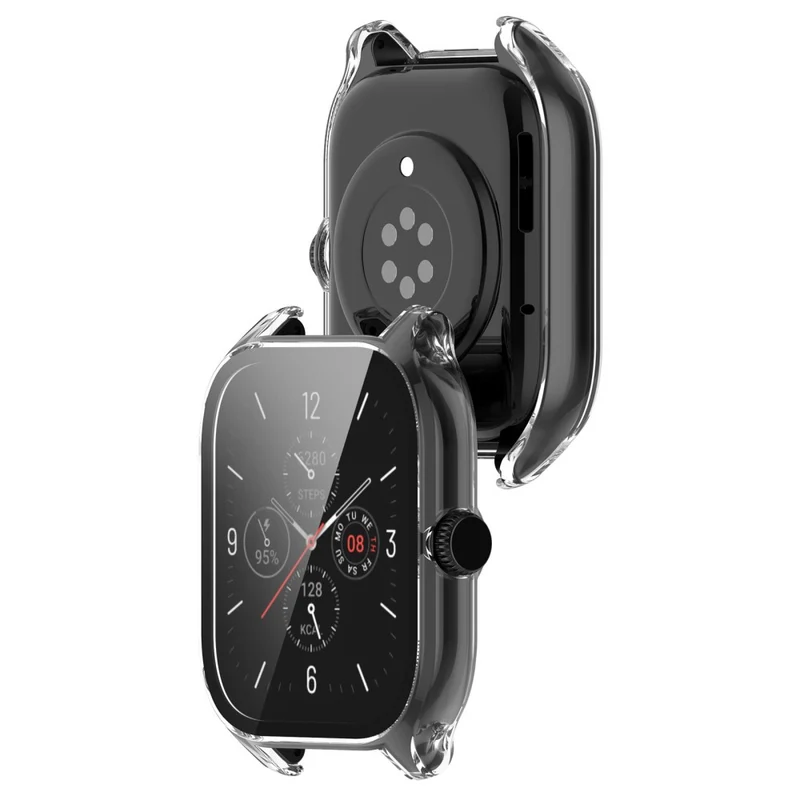 Super Stylisch Amazfit GTS 4 Hülle mit Displayschutz in Plastik und Gehärtetes Glas