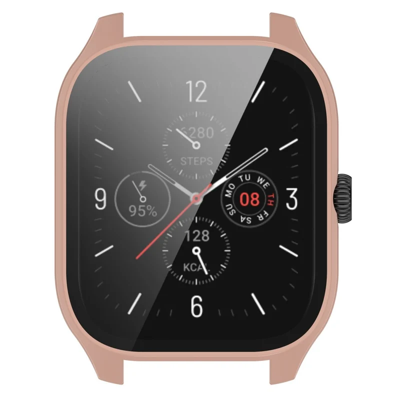 Super Stylisch Amazfit GTS 4 Hülle mit Displayschutz in Plastik und Gehärtetes Glas