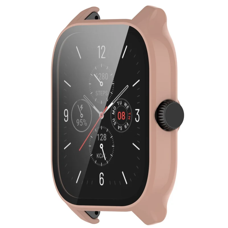 Super Stylisch Amazfit GTS 4 Hülle mit Displayschutz in Plastik und Gehärtetes Glas