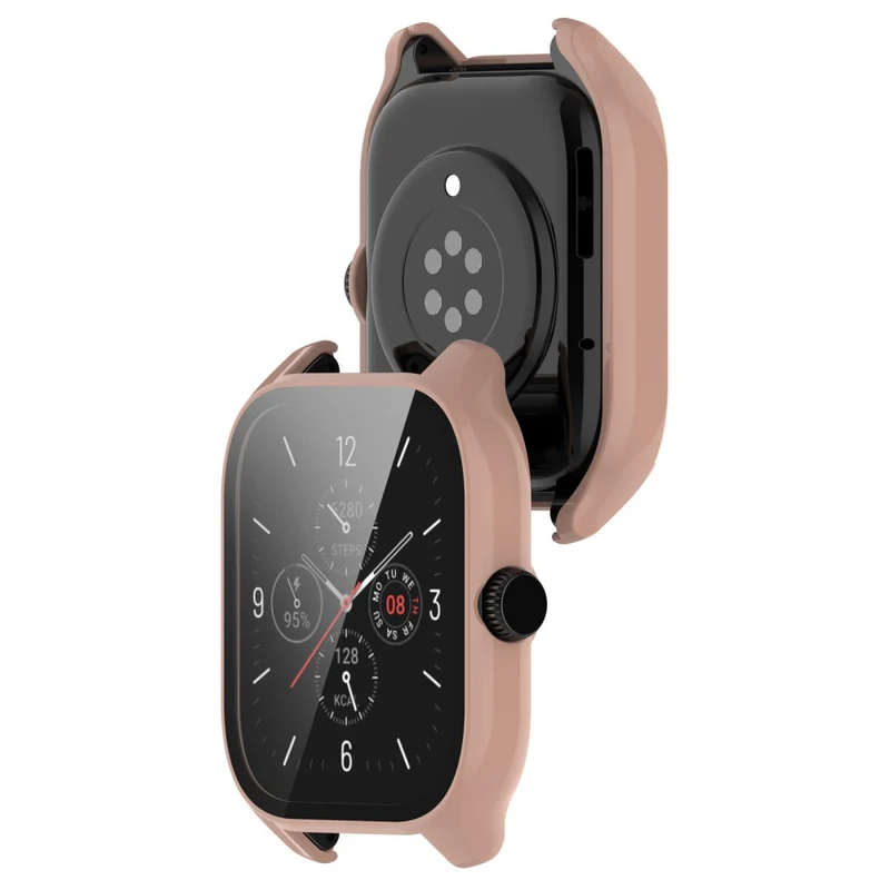 Super Stylisch Amazfit GTS 4 Hülle mit Displayschutz in Plastik und Gehärtetes Glas