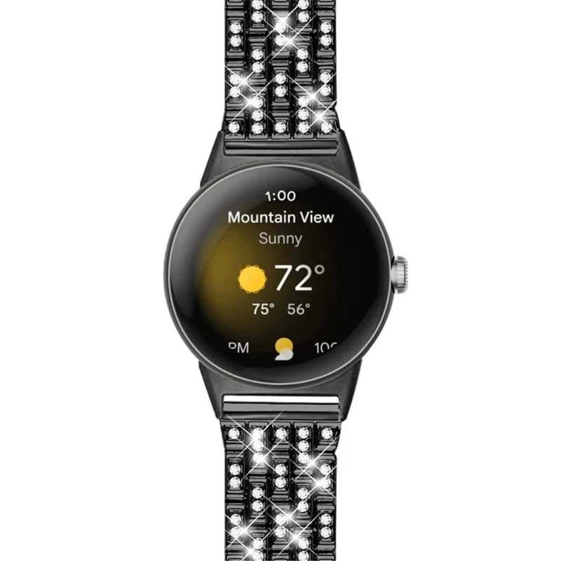 Super elegant Google Pixel Watch Metall und Strass armband