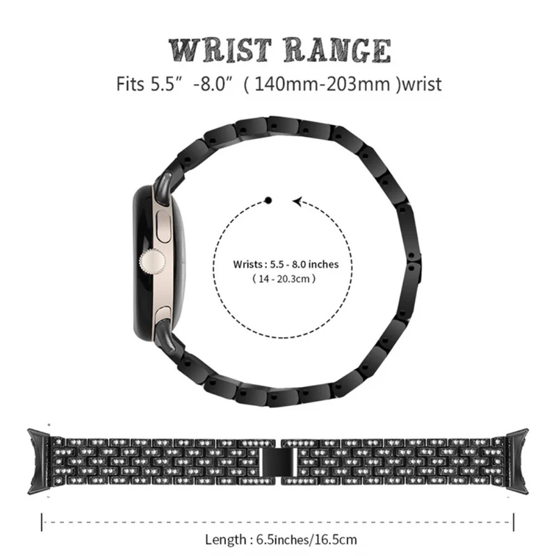 Super elegant Google Pixel Watch Metall und Strass armband