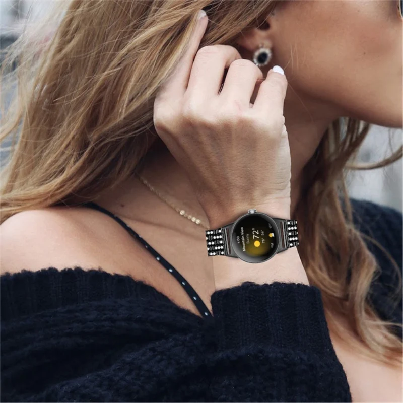 Super elegant Google Pixel Watch Metall und Strass armband