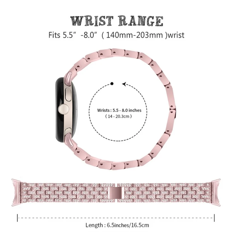 Super elegant Google Pixel Watch Metall und Strass armband