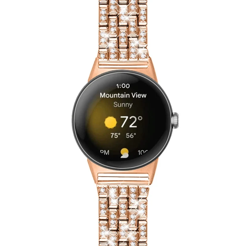 Super elegant Google Pixel Watch Metall und Strass armband